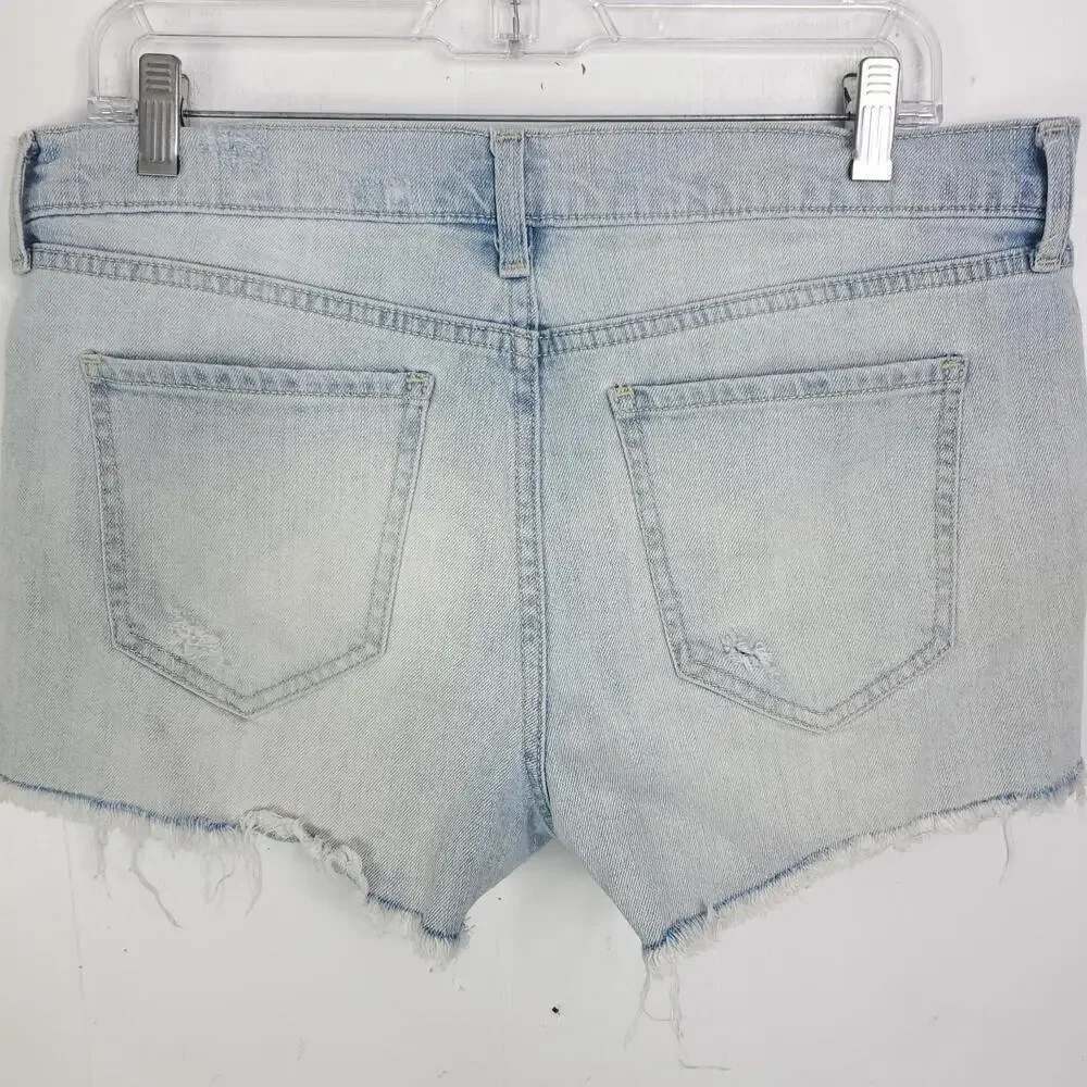 Old Navy Shorts Womens 6 Cut Off Denim Jean Light Wash Stretchy Mini Boyfriend
